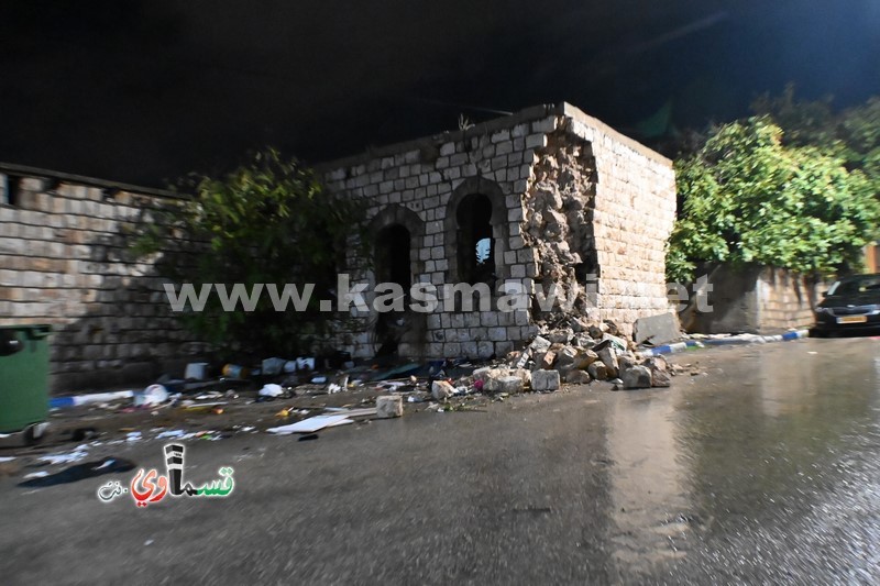حذرنا سابقا | كفرقاسم : انهيار قسم من ديوان دار بدير التاريخي بسبب الامطار الغزيرة بعد تركة مهجور لسنوات 